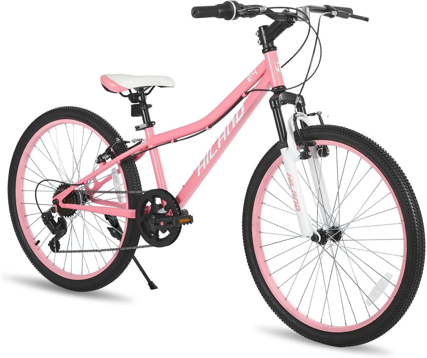 Hiland 20 24 Inch Mountain Bike for Kids Age 5 + Year Old, Front Suspension Fork Kids' Bicycles for Boys Girls Multiple Colors