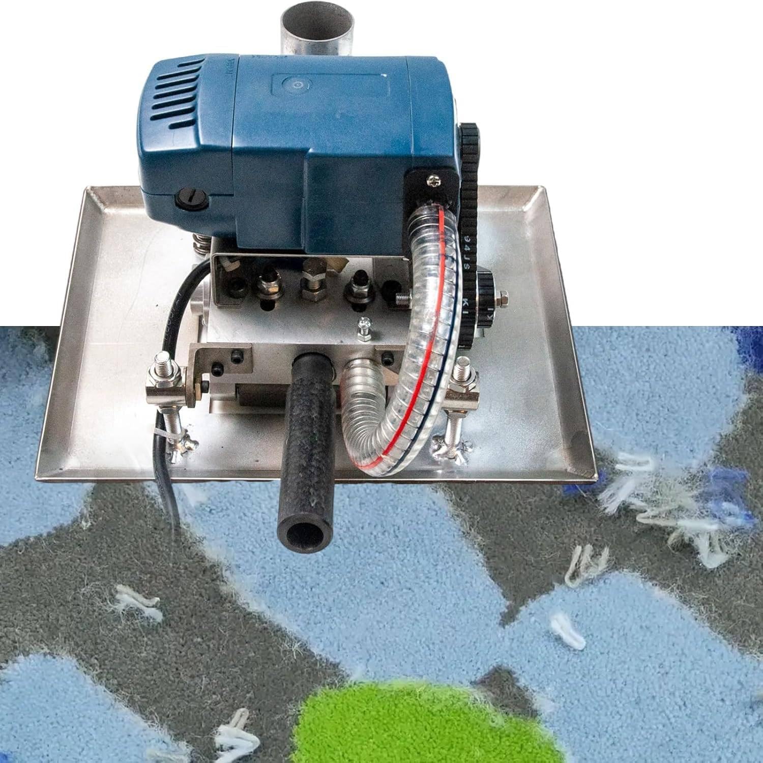 Carpet Trimmer Machine, 15000 RPM Adjustable Depth Flat Rug Shearer, Low Noise Vibration Clippers for Handmade & Tufted Rug Cleaning & Carving