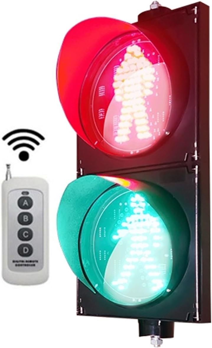 Traffic Light, Red/Green Stop and Go Light, Industrial LED Traffic Stop Light, Traffic Signal Light, Outdoor Waterproof IP65 Indicator Warning Light,for Road, Toll Station, Residential Gate(Natural)