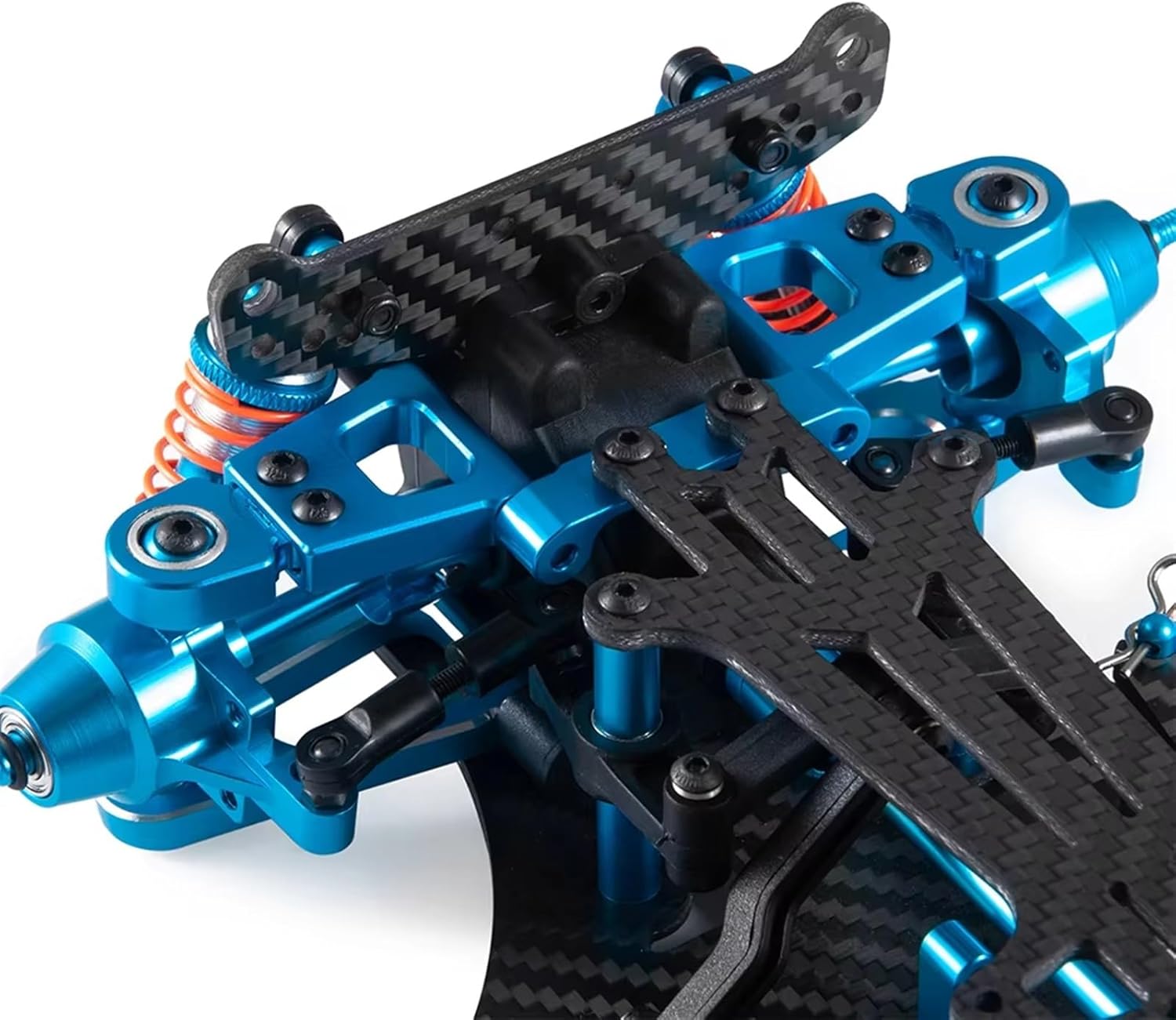 RC Car Accessories Compatible with Tamiya TT01 1/10 RC Car Parts Aluminium and Plastic Frame for Chassis with Shock Absorbers Wheels Belt Drive for Swing Arm