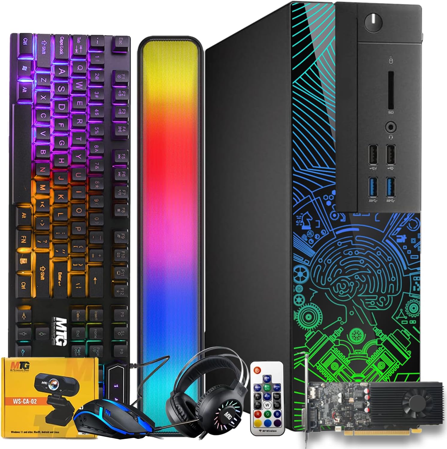 Lumos 8 Gaming Desktop PC, Intel Core i7 6th Gen, GT 1030 2GB DDR5, 8GB RAM, 512GB SSD, RGB Kit, Windows 11 (Renewed)