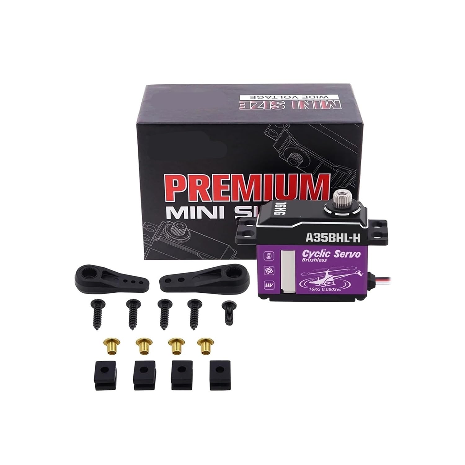 Programmable A35BHL-H A35BHM-H 16KG 18.5KG Fast High Voltage Brushless Servo Motor Suitable for 380-500 Size(Combo Set4)