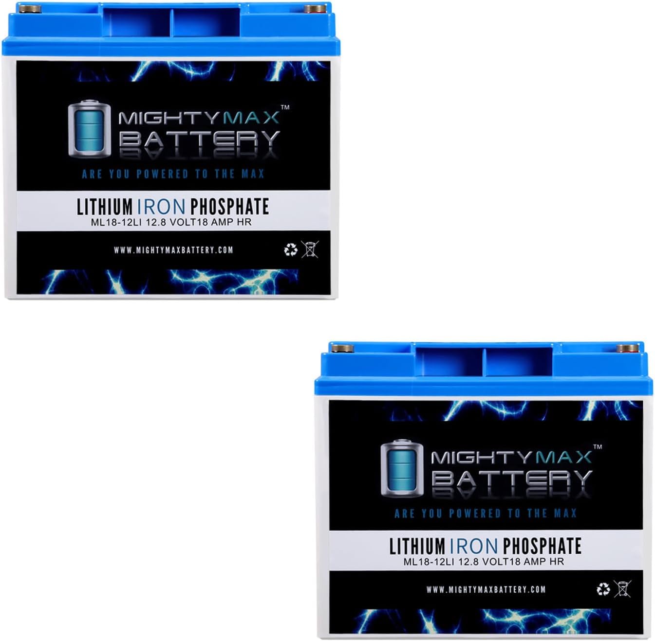 Mighty Max Battery 12V 18AH Lithium Replacement Battery Compatible with Wheelchairs and Scooters (Pack of 2)