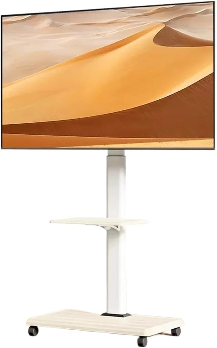 Adjustable Floor Standing TV Stand Removable with Art Stand for 32 55 65 75 Inch TV(Color:White)