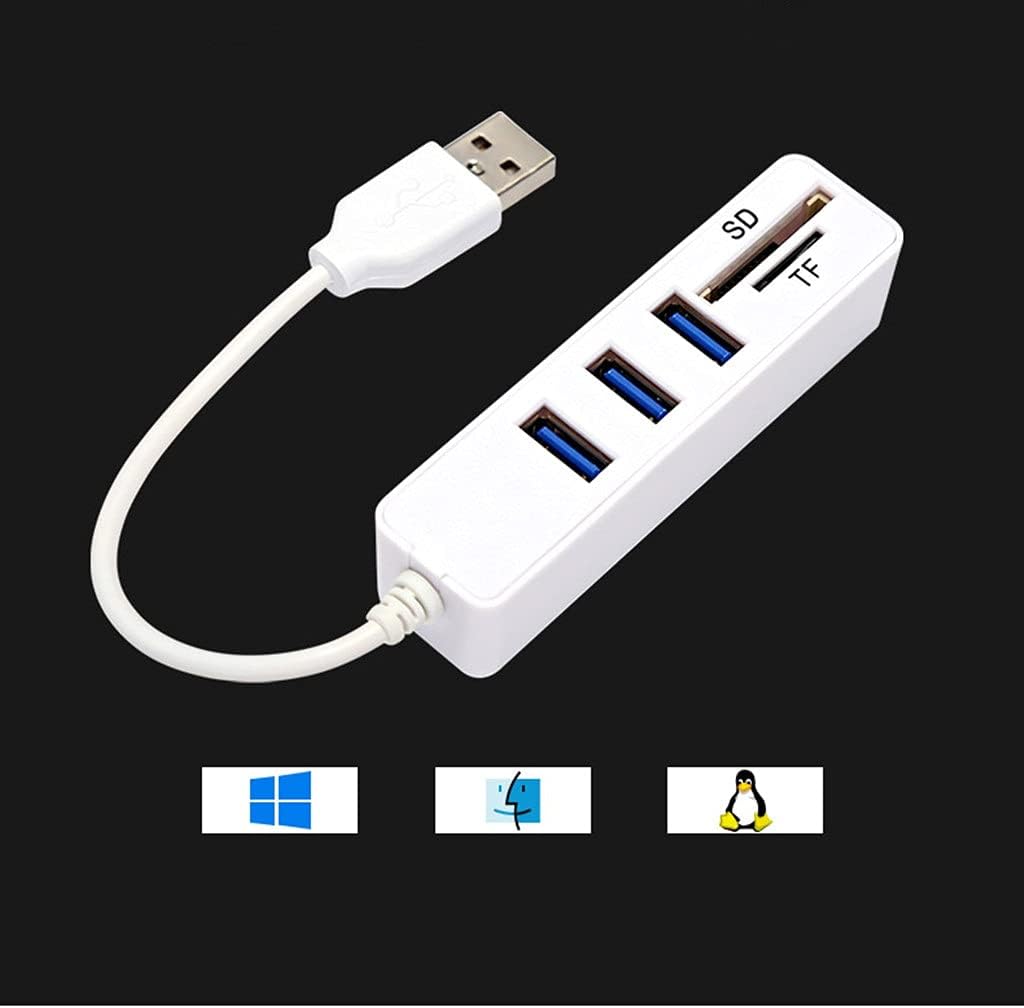 USB Hub 3.0 Multi USB 3.0 Hub USB Splitter High Speed TF SD Card Reader All in for PC Computer Accessories (Color : E) (D)