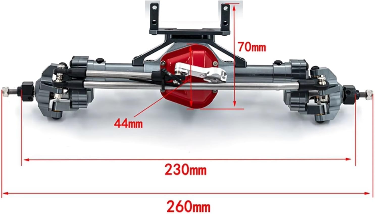 RC Car Upgrade Parts Compatible with Axial for SCX10 90046 90047 GN8 1/10 RC Car Aluminum Alloy Rear Front Axle Heighten Replacements Upgrade Parts(Gray,Front)