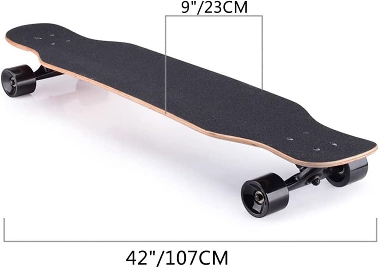Skateboard 42 Inch Longboard Deck-Mounted Snowboard Freestyle Longboard Skateboard Suitable for Skateboarders(Black Cat)