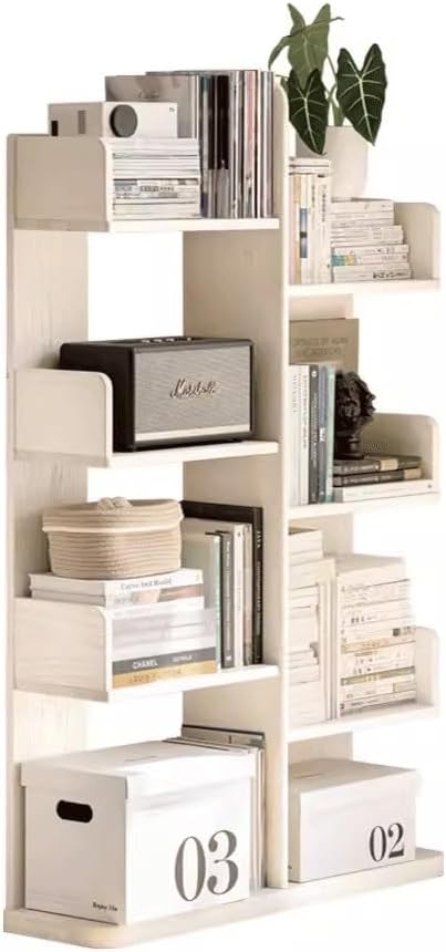 Book Shelf Bookcase Storage Display Bookshelf Solid Wood Bookshelf Floor-standing Cream Style White Cactus Storage Rack Home Corner Bookcase Display Rack for CDs/Movies/Books/Display Shelves ( Size :