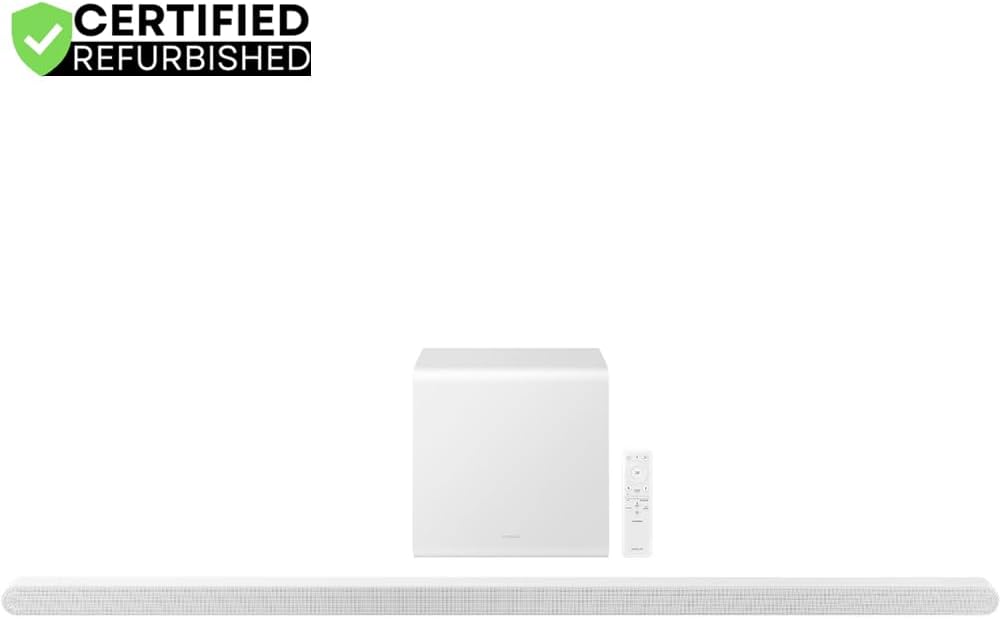 Samsung HW-S801D/ZA 3.1.2ch Wireless Soundbar Dolby Atmos White 2024 (Renewed) Bundle with 2 YR CPS Enhanced Protection Pack