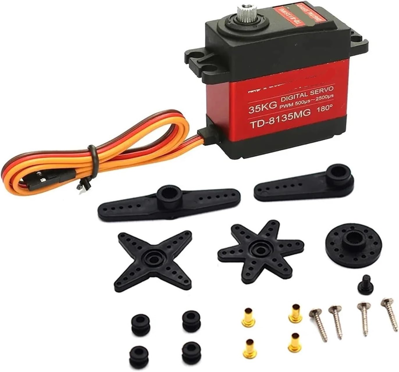 4pcs/Batch Waterproof Servo 20KG 25KG 30KG 35KG Large Metal Gear Digital Servo(35kg 270Degree Arm)