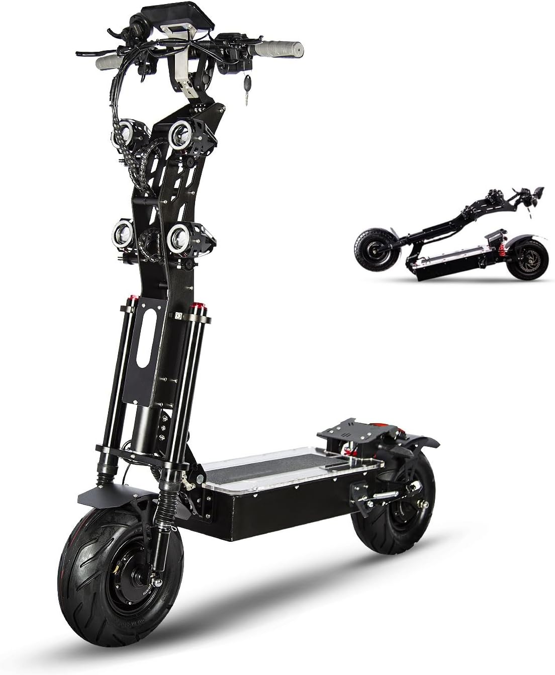 X13 10000W 65MPH Adult Electric Scooter with Seat, 75 Miles 72V 40Ah Battery, 13