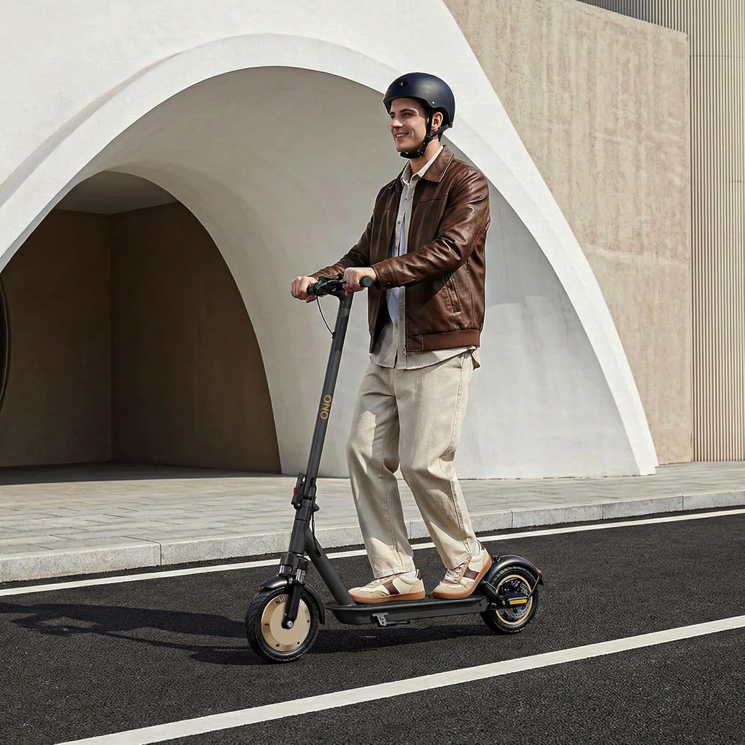 Electric Scooter, 10'' Soild Tires, 750W Motor, Dual Suspension, 21 MPH Top Speed, 25-30 Miles Long Range, Dual Braking, Max Load 264 lbs, Folding, Commuting, E Scooter for Adults Teens