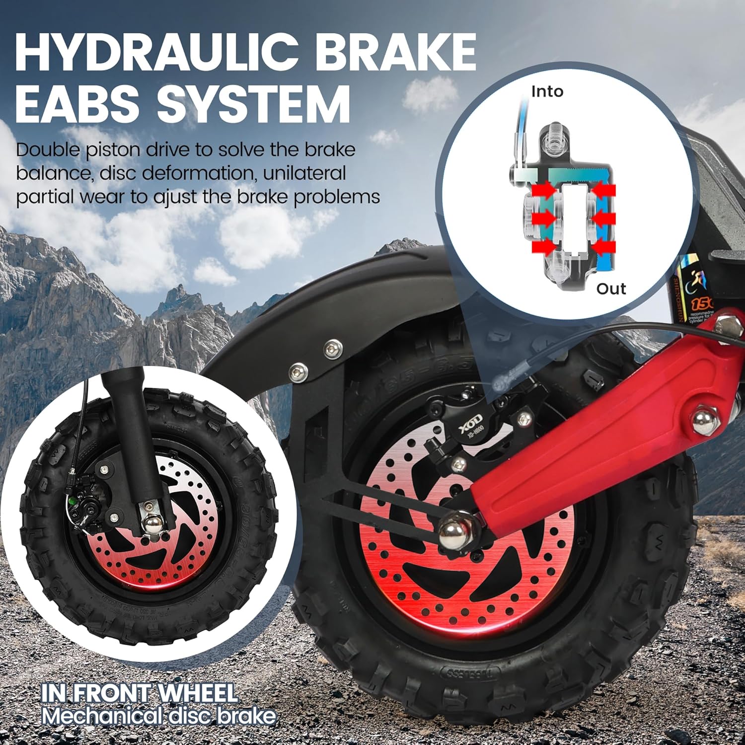 Adult Fast Dual Drive Electric Scooter, Dual Motors 5600 Watts 50 MPH, All Terrain 11'' Off-Road Tires w/Hydraulic Brakes Folding, Dual Suspension Seat Electric Scooter for Commuting and Adventure