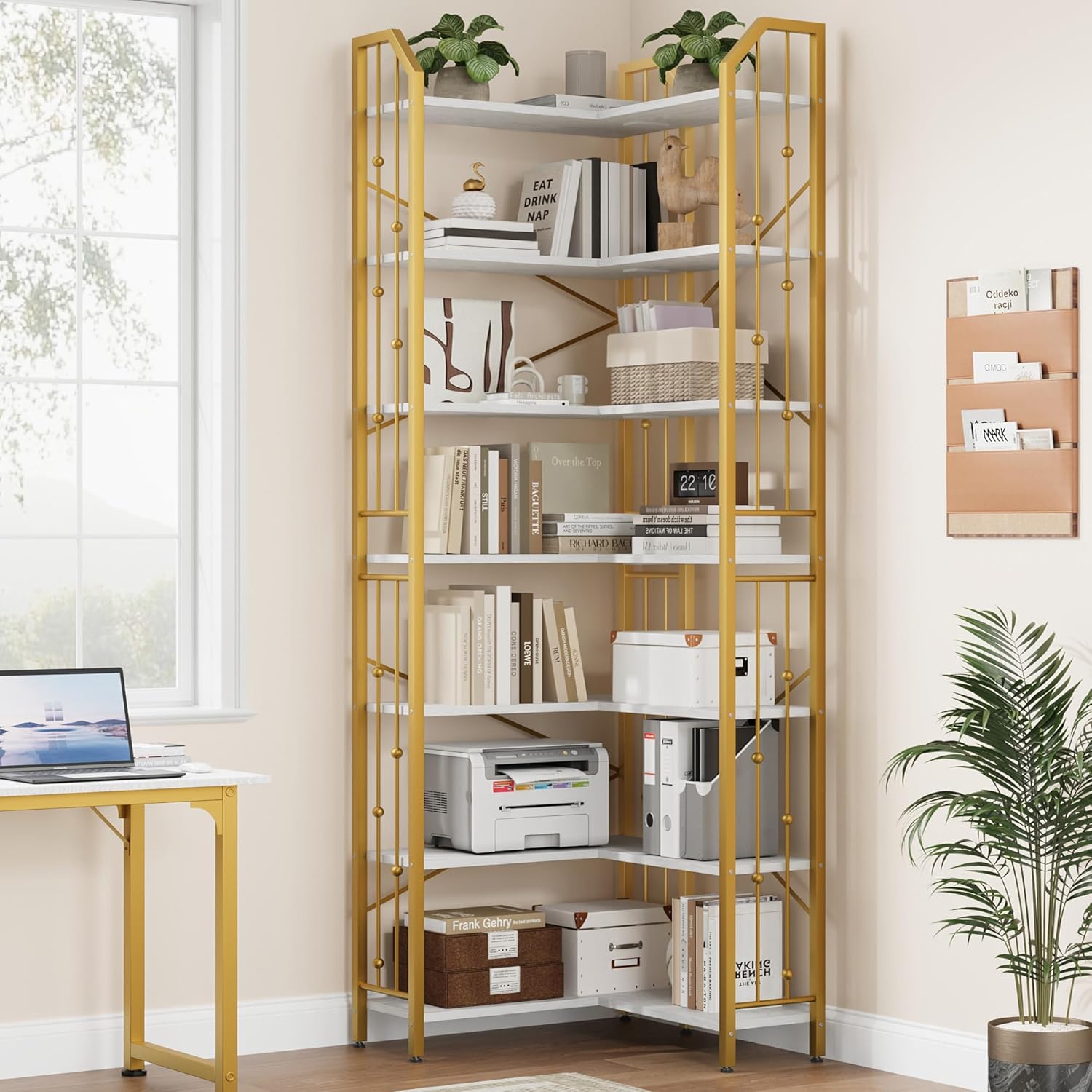 GarveeHome Corner Bookshelf 86