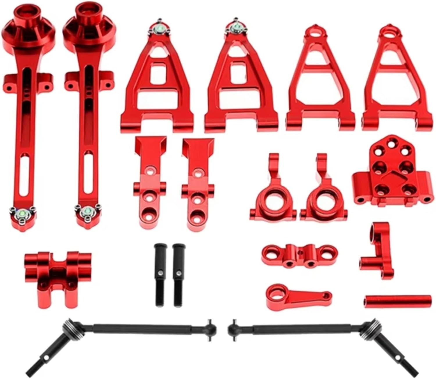 for Tamiya for BBX BB-01 Metal Suspension Arms Steering Knuckle Set RC Car Upgrade Accessories Replacement Modify Parts RC Steering Knuckles Cup(Red)