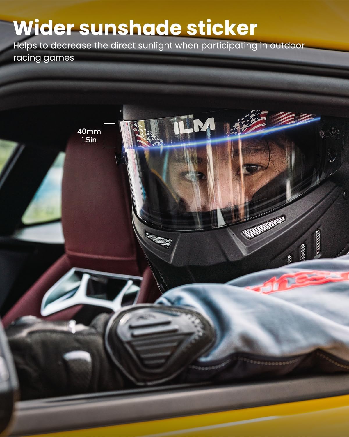 ILM Snell SA2025 Full Face Auto Racing Helmets Lightweight Fiberglass for Adult Men and Women Model 890