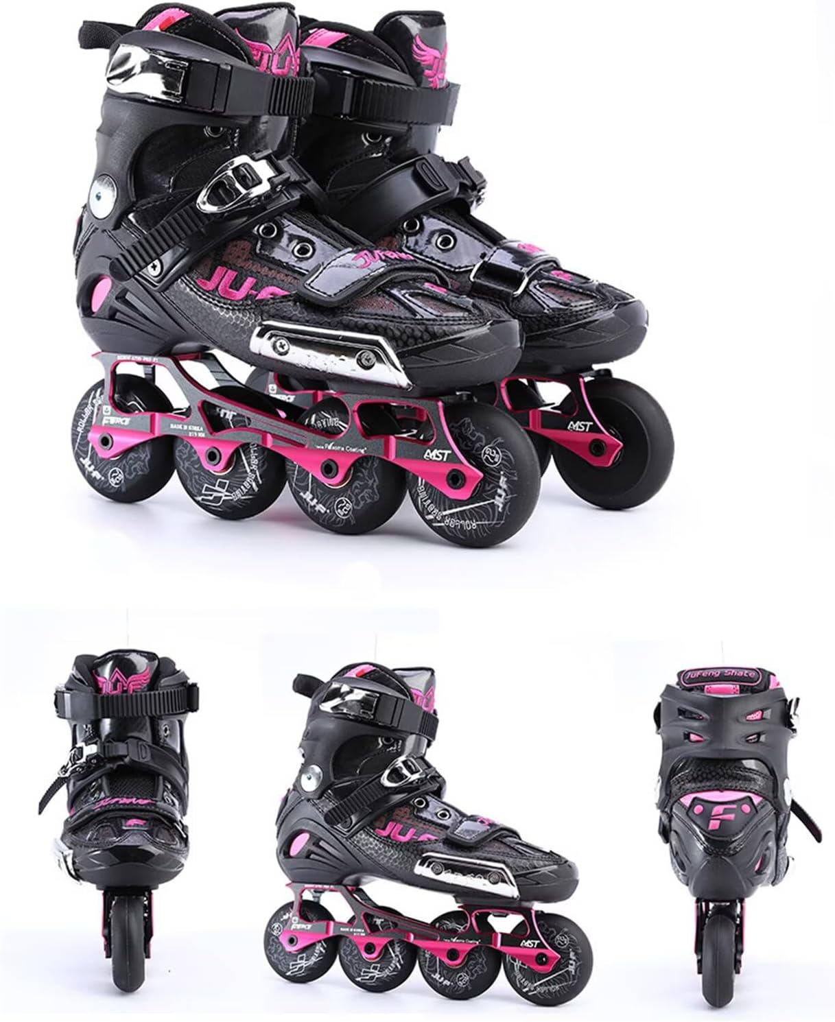 Inline Racing Skate for Men and Women 4 Wheel Single Row Fancy Roller-Skates Professional Club Stunt Fitness Outdoor Indoor
