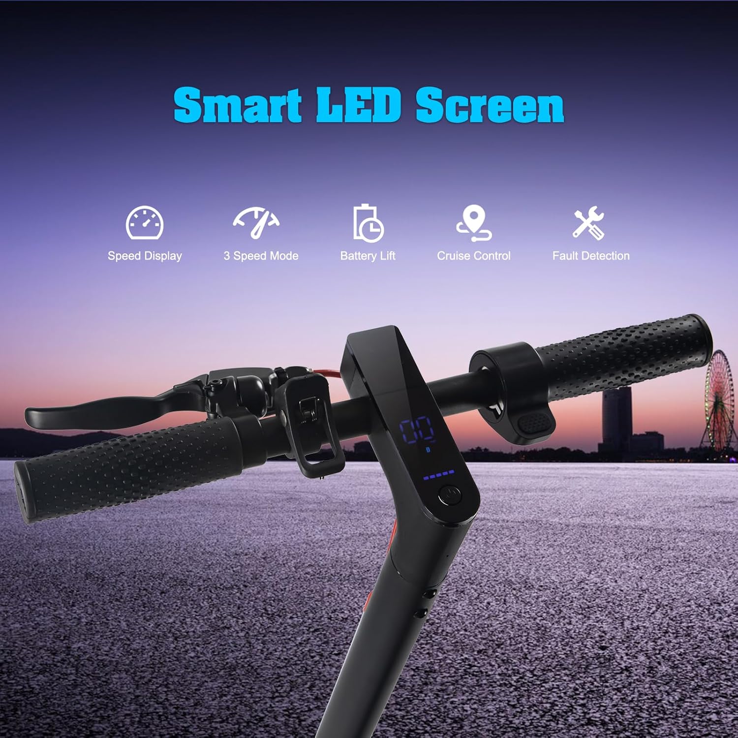 Electric Scooter for Adults,8.5”Solid Tires, 350W Motor,19 MPH,15 Miles Range,Rear Suspension,Dual Brake System,Commuter Escooter,Foldable E-Scooter,APP