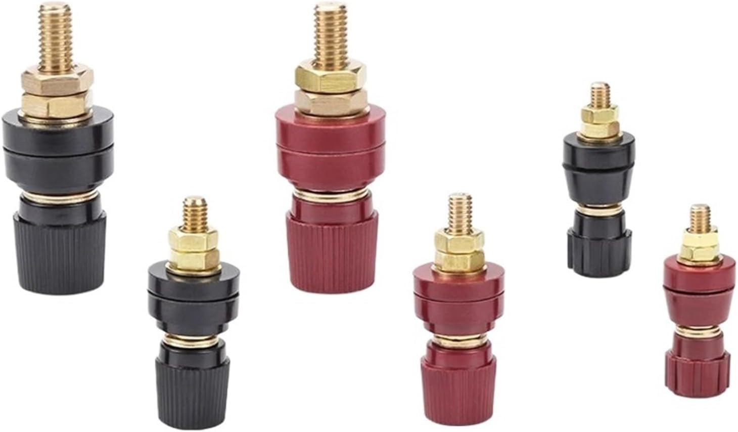 Power Junction Post Connectors 5/20PCS 5/6/8/10mm Power Junction Connector Red Black 107/333/555 Type Post Terminal Kit Stud(M10 Black 160A,100PCS)