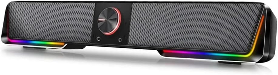 Support Aux 3.5 Surround RGB Speakers Column Sound Bar for Computer PC Loudspeakers