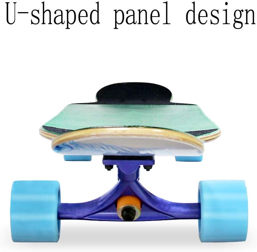 Longboard Skateboard 117×22cm Complete Board 5 Layers of Maple + 1 Layer of Bamboo ABEC-11 Bearing Drop-Through Freeride Skate Cruiser Boards for Adults Boys and Children Load Maximum 200KG