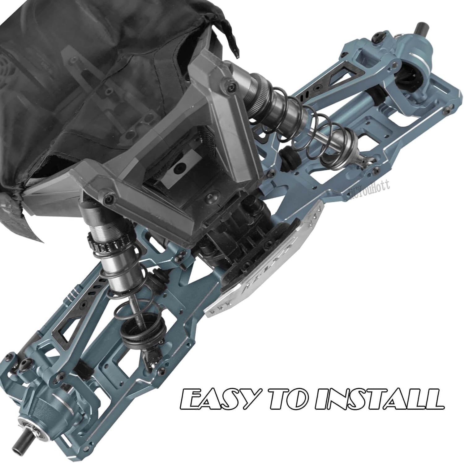 RC Aluminum Suspension Arms&Drive Shaft&Caster Block&Steering Blocks&Rear Stub Axles Carriers&Links Upgrades Part for 1/10 WideMaxx (#89086-4),CVD Driveshafts Hops Up,Titanium