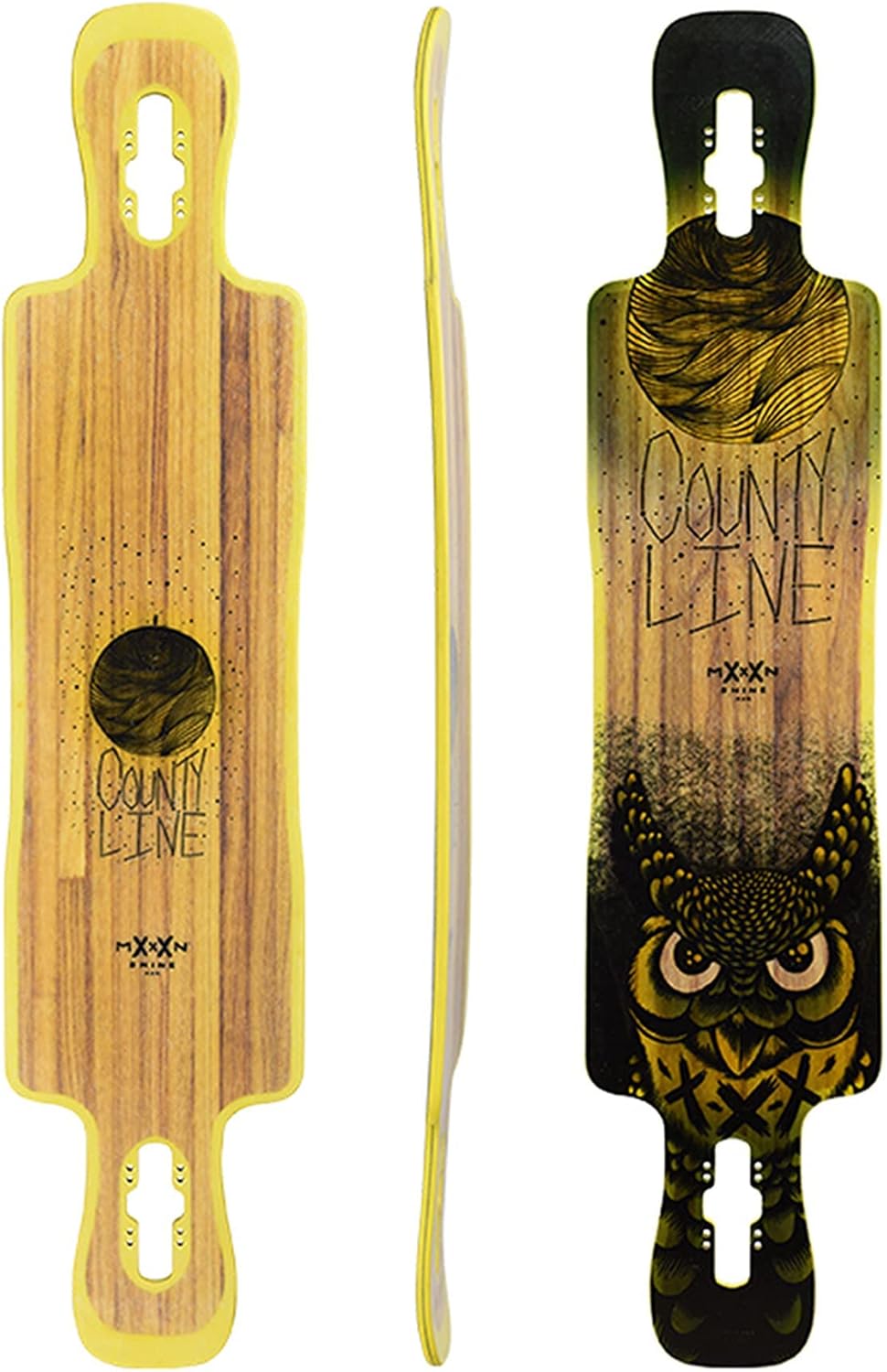 Longboard Skateboard, Freestyle Cruiser, Waterproof and Wood Construction, Cruise Skateboard and Longboard Decks, Lightweight Build (County Line Firm Flex Deck Only)