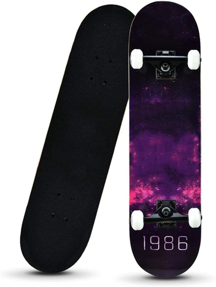 Skateboard Finish 31-inch Retro Style Maple Board Finish Youth Cruiser Board Adult Beginner Girl boy Four-Wheel Double Rocking Skateboard Adult Dance Board Longboard Skateboard