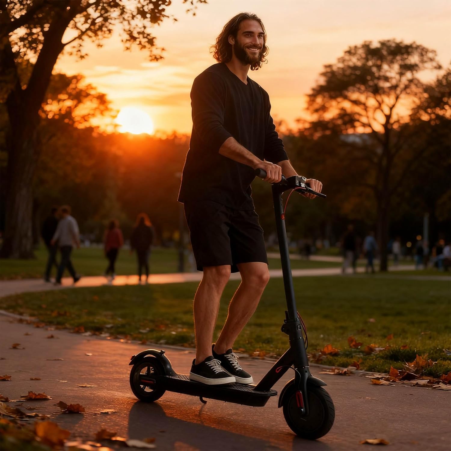 Long Ranges Aluminum Alloys Electric Scooter 220v 7.8ah Battery Shock Absorption Nonslip Enduring Aluminum Alloys Shock Absorption Nonslip