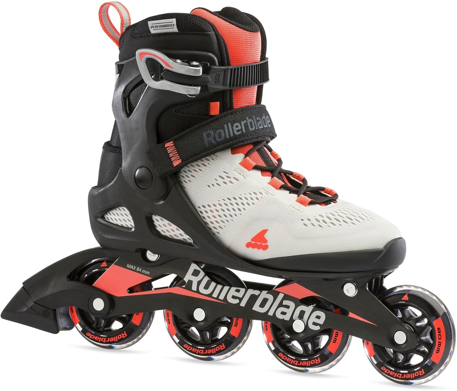 Rollerblade Macroblade 80 W Inline Skates, Freestyle and Urban Women's Inline Skates with Buckle Closure, Grey/Coral