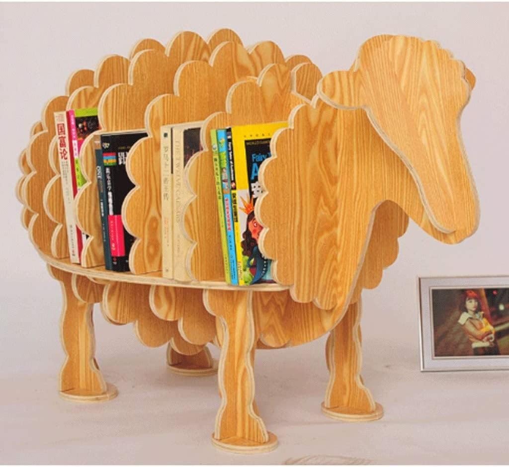 PAASHE Creative Bookshelf Eco-Friendly Solid Wood Multi-Layer Board Bookcase Animal Shape Bookshelves Classic Rack Bookcase