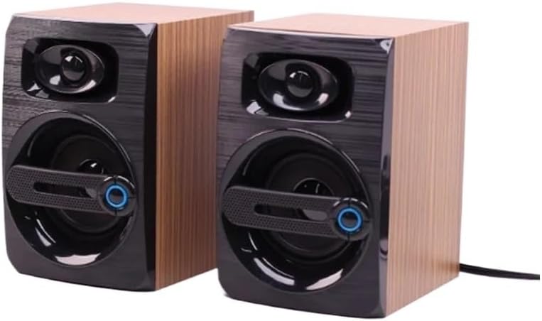 Portable Mini Wooden 2.0 Multimedia Computer Speaker Wired Stereo Music Player PC Subwoofer