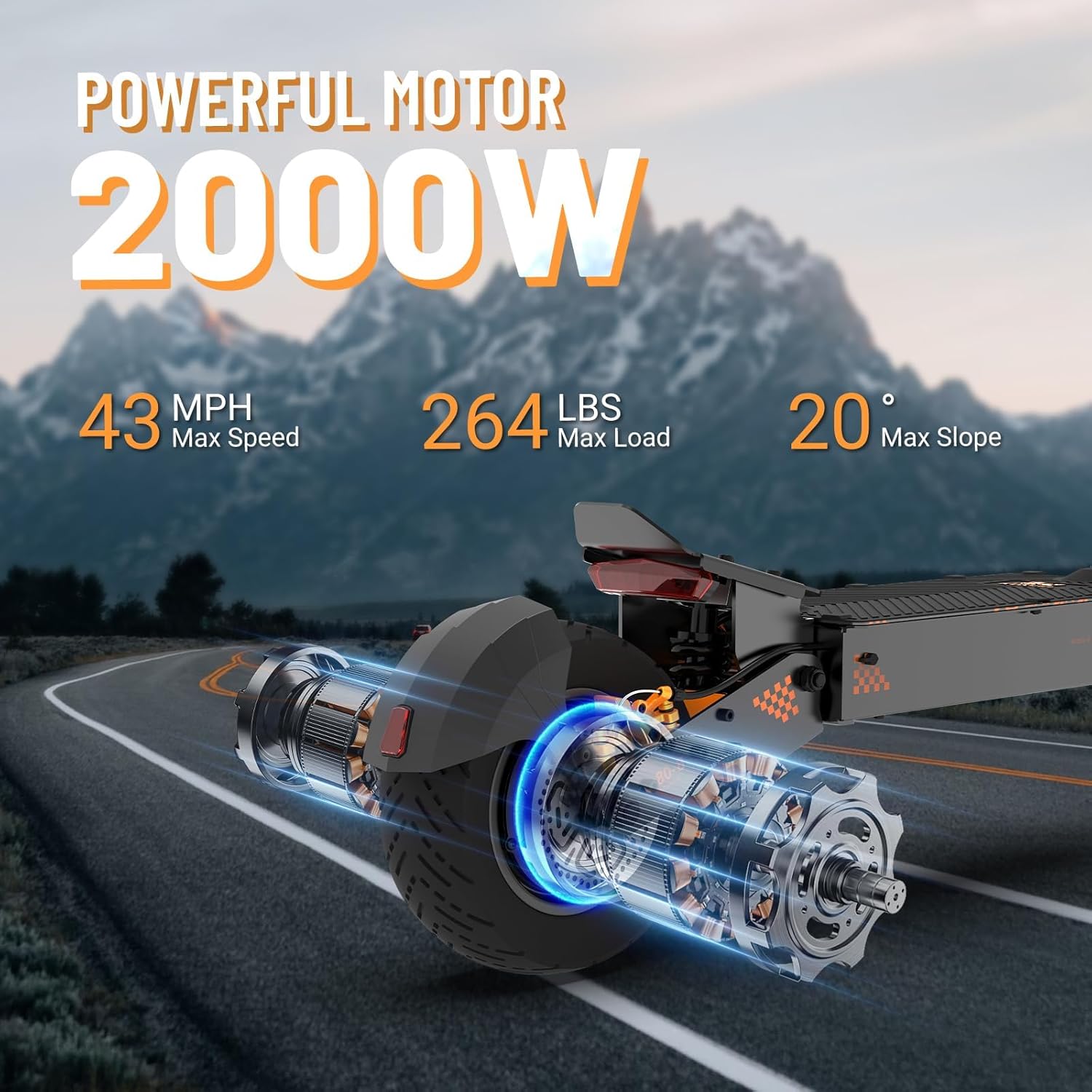 Kukirin G4 Electric Scooter for Adults, High Power 2000W Motors, Top Speed 43 MPH, 60V 20Ah Battery, 47 Miles Range 11