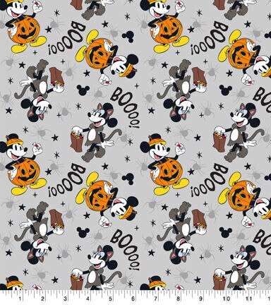 Mickey Minnie Boo Halloween Cotton Fabric