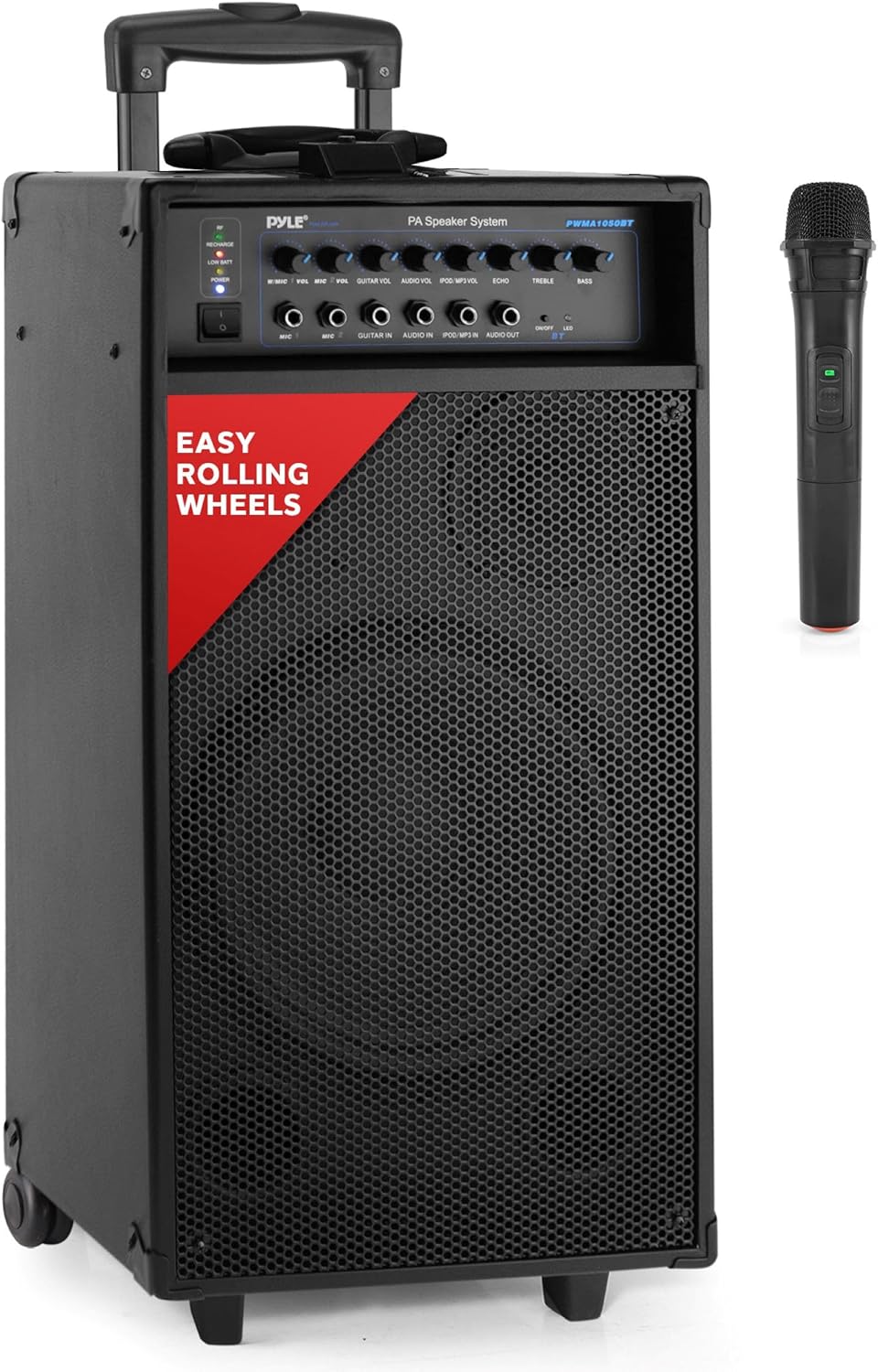 Pyle Outdoor Portable Wireless Bluetooth PA Loud speaker Stereo Sound System with 10 inch Subwoofer