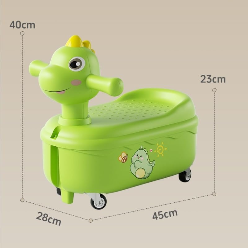 Wiggle Scooter Ride On Push Car for Boys and Girls Sliding Cars with Music & Lights Under Seat Storage Headlight(Green)