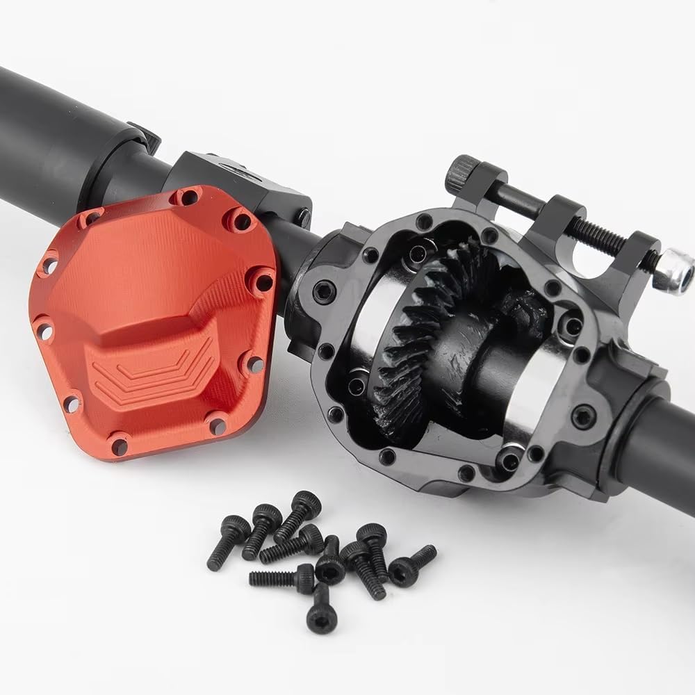 Compatible with Axial for SCX10 II 90046 1/10 RC Crawler Cars Upgrade Parts Front Rear Axle CNC Metal Straight Complete Axle RC Car Part Accessories(Front and Rear)