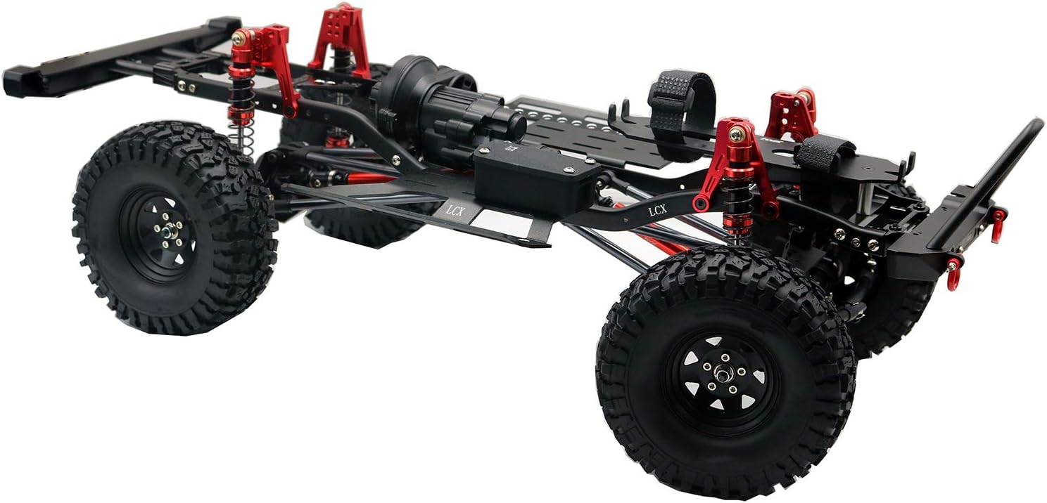 LCX Racing 1/10th RC Crawler Car CNC Machined Metal Double Speed Chassis for Axial SCX10 III SCX10.2 90046 90047 Upgrades Accessories