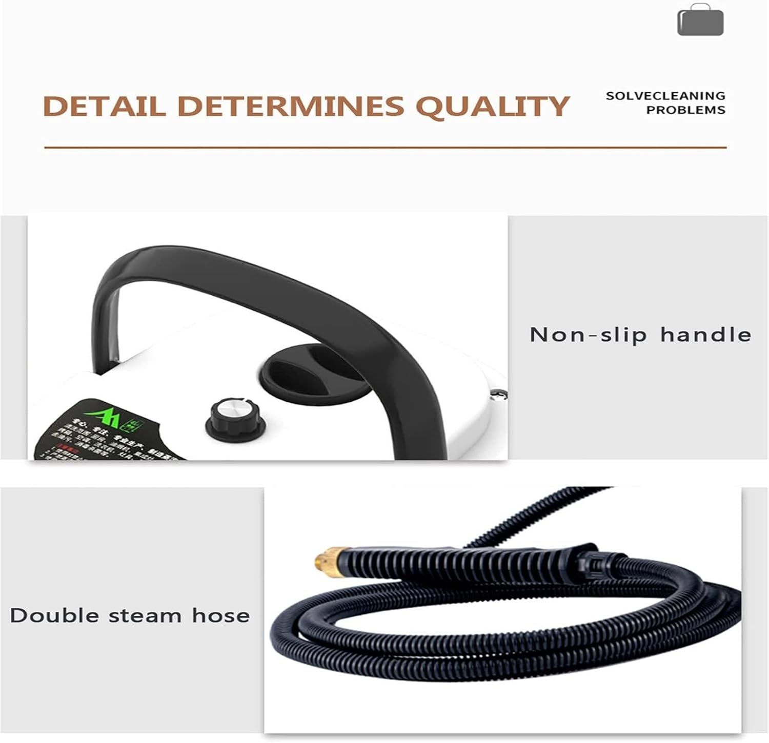 Handheld Pressurized Steam Cleaner with 4 Multi-Surface Tools Including Removal of Dirt, Grim, Grease(Red)