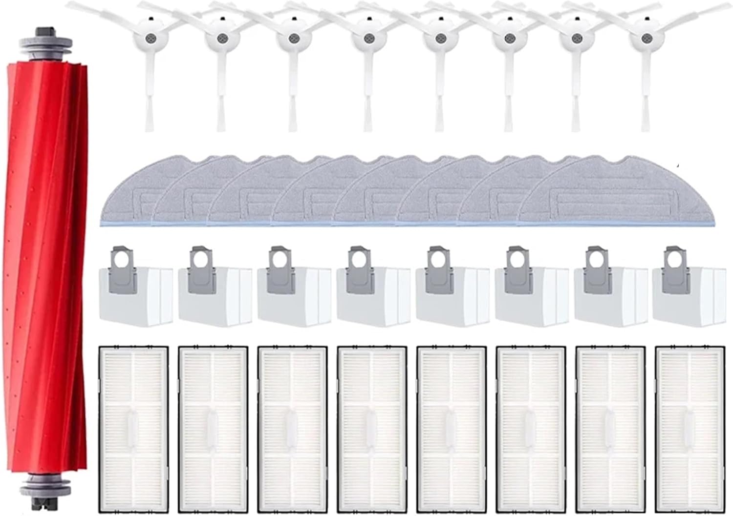 rqhdd Vacuum Attachment Main Side Brush Mop Hepa Filter Dust Bag Cleaning Rolling Brush Compatible with Roborock S7 Maxv Ultra S7 Pro Ultra Robot Vacuum Accessories(35PCS)