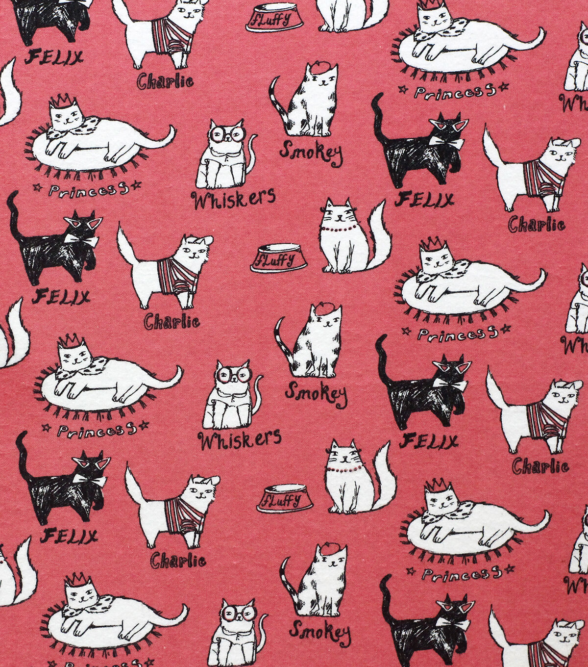 Cat Names Super Snuggle Flannel Fabric