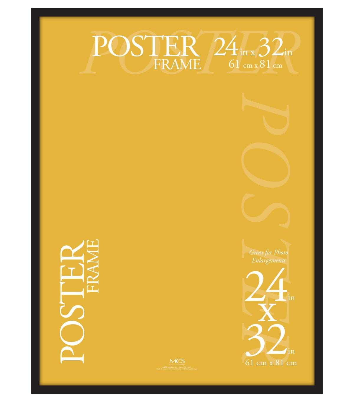 MCS 24 x 32 Plastic Black Gallery Poster Frame