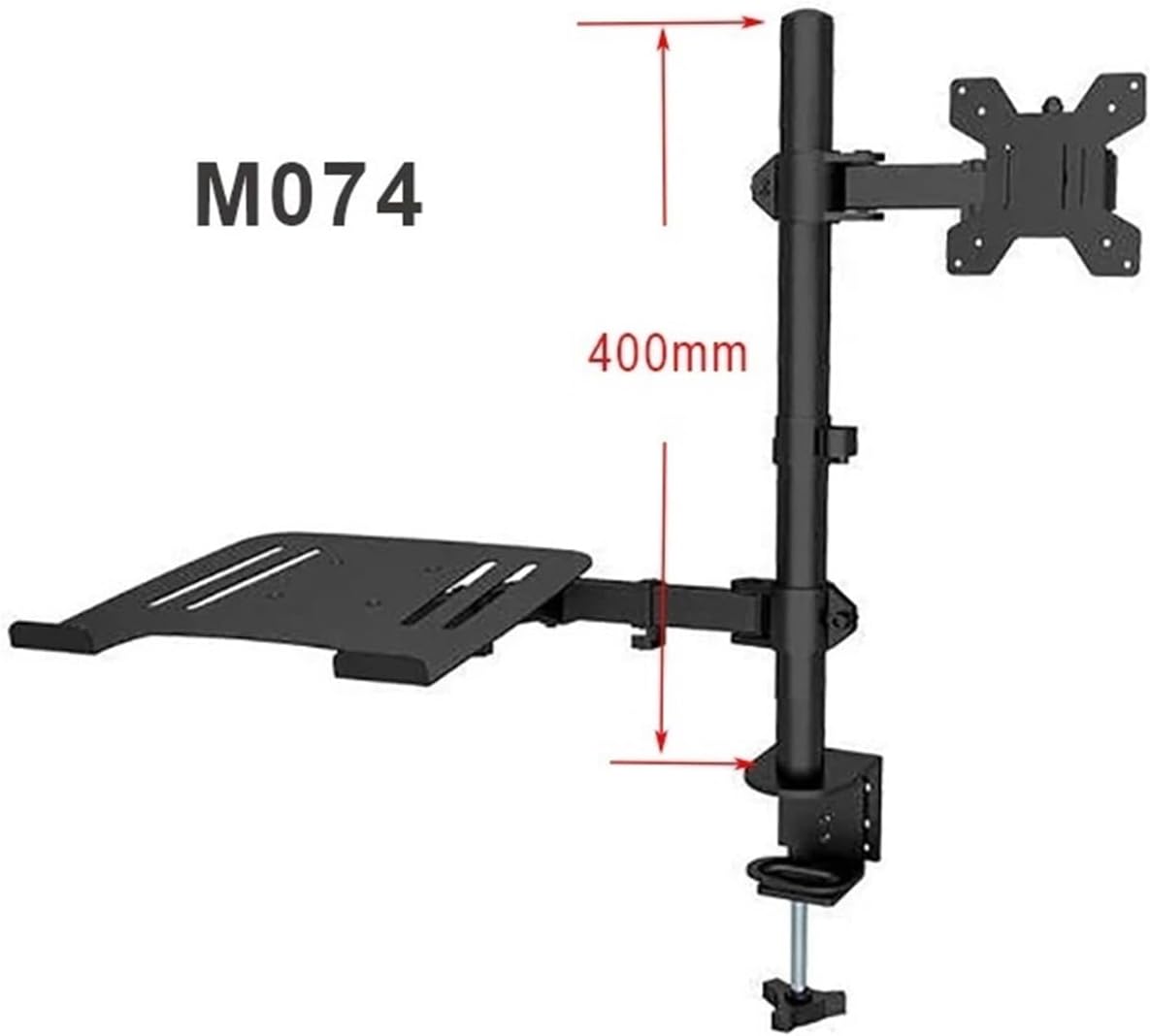Dual LCD Monitor Desktop Mount Fully Adjustable Stand with Extra Laptop Tray for laptops up to 17