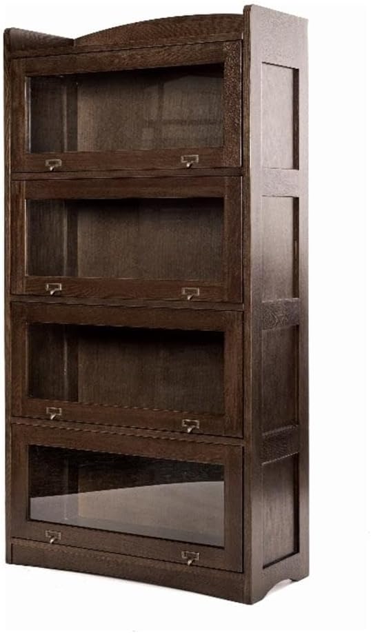 Crafters and Weavers Mission Quarter Sawn Oak 4 Stack Barrister Bookcase - Wanlut