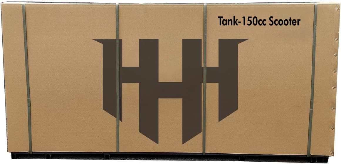 HHH Tank 150 Moped Gas 150cc Scooter 150cc Motorcycle Automatic Adult Bike with 12