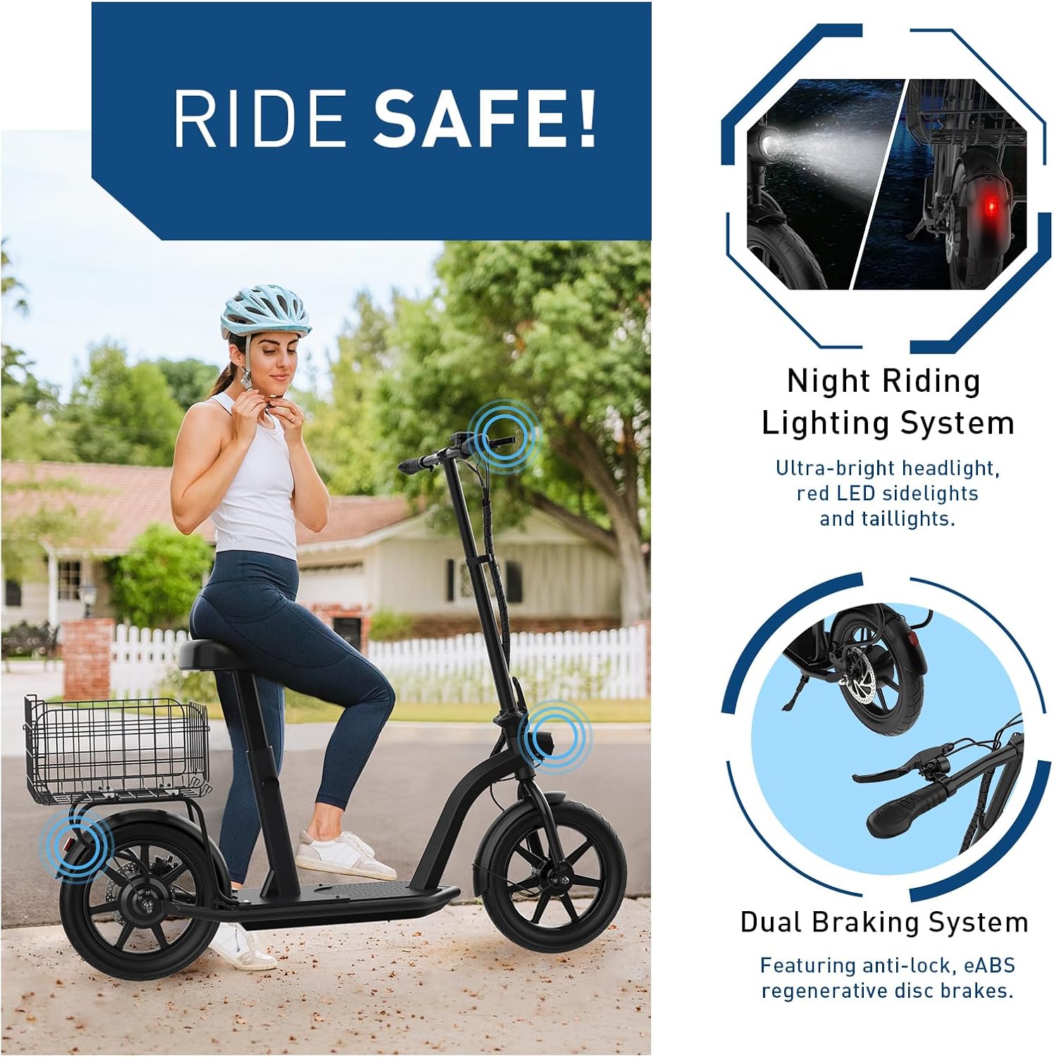 Hiboy VE1 PRO/ECOM 14 Electric Scooter - 500W/450W Motor Electric Scooter for Adults - 16