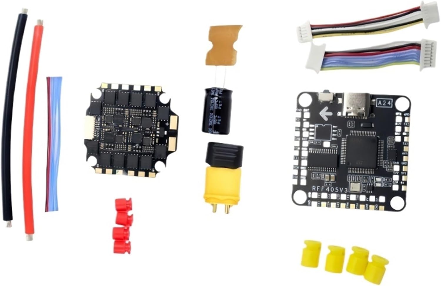 RockFlight RFFC F405 V3 Flight Control Module / 60A 4in1 BLheli_S ESC Wind Power Speed for Controller for RC FPV Racing Drone distintivo(F405 FC and 60A ESC)