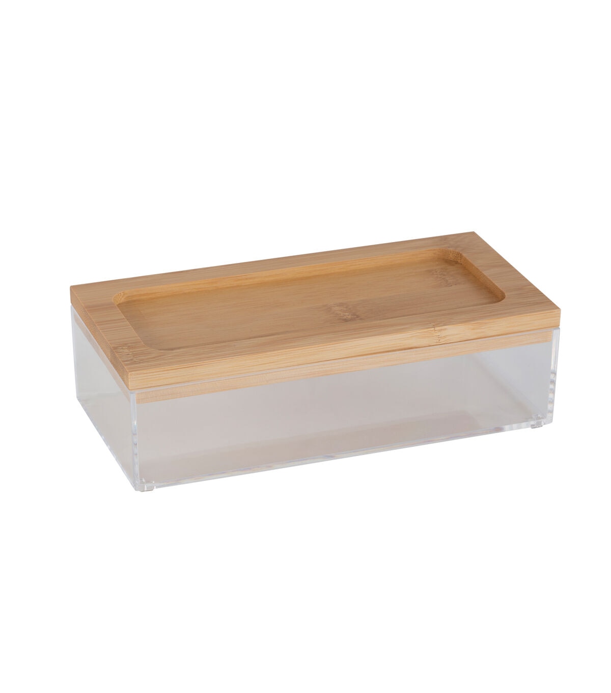 Simplify 7.5 x 4 Clear Organizer With Bamboo Lid