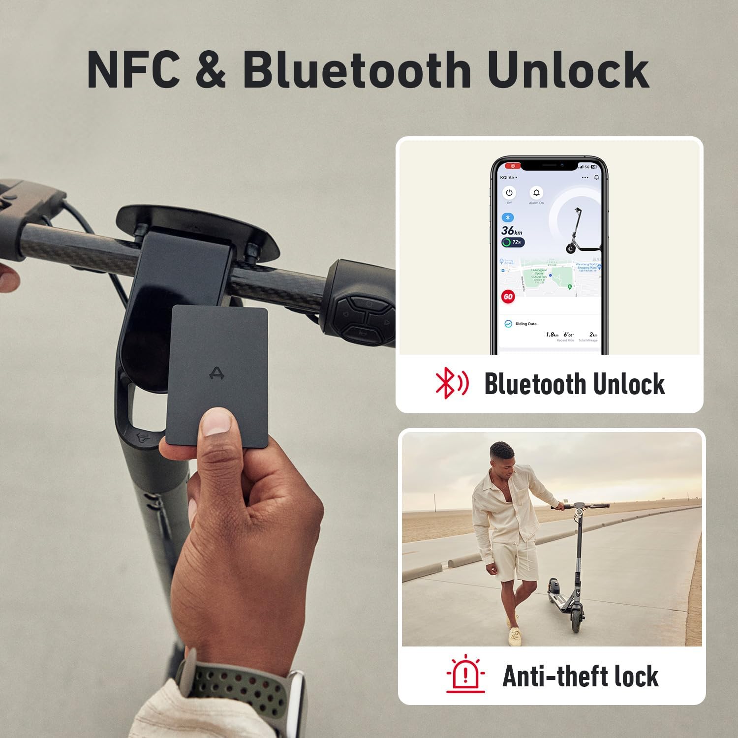 NIU K100P/K300P/K300X Electric Scooter Adult - E Scooter with Suspension, 600-1000W Peak Power, 18-37.3 Miles Max Range, Top Speed 17.4-23.6MPH, Commuting E-Scooter