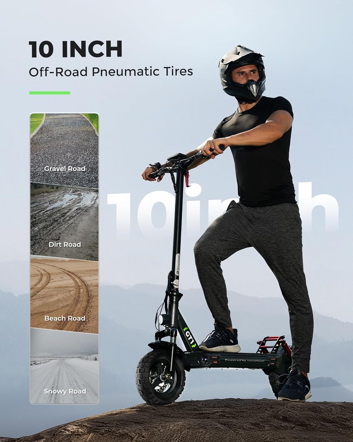 isinwheel Electric Scooter for Adults, 1000/800W Motor Up to 28 MPH, 37/28 Miles Range, APP Control, NFC Lock, 11/10